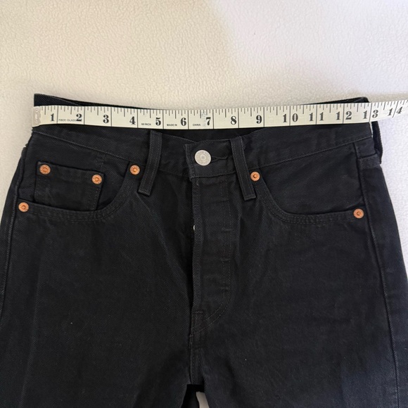 Levi's 501 S Skinny Premium Black 100% Cotton Jeans Size 25 x 28 - Picture 7 of 10